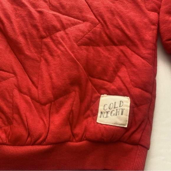 Zara Quilted Sweatshirt Red Size 3-4 years “Cold Night” Gently Used Great Cond. - Picture 2 of 5